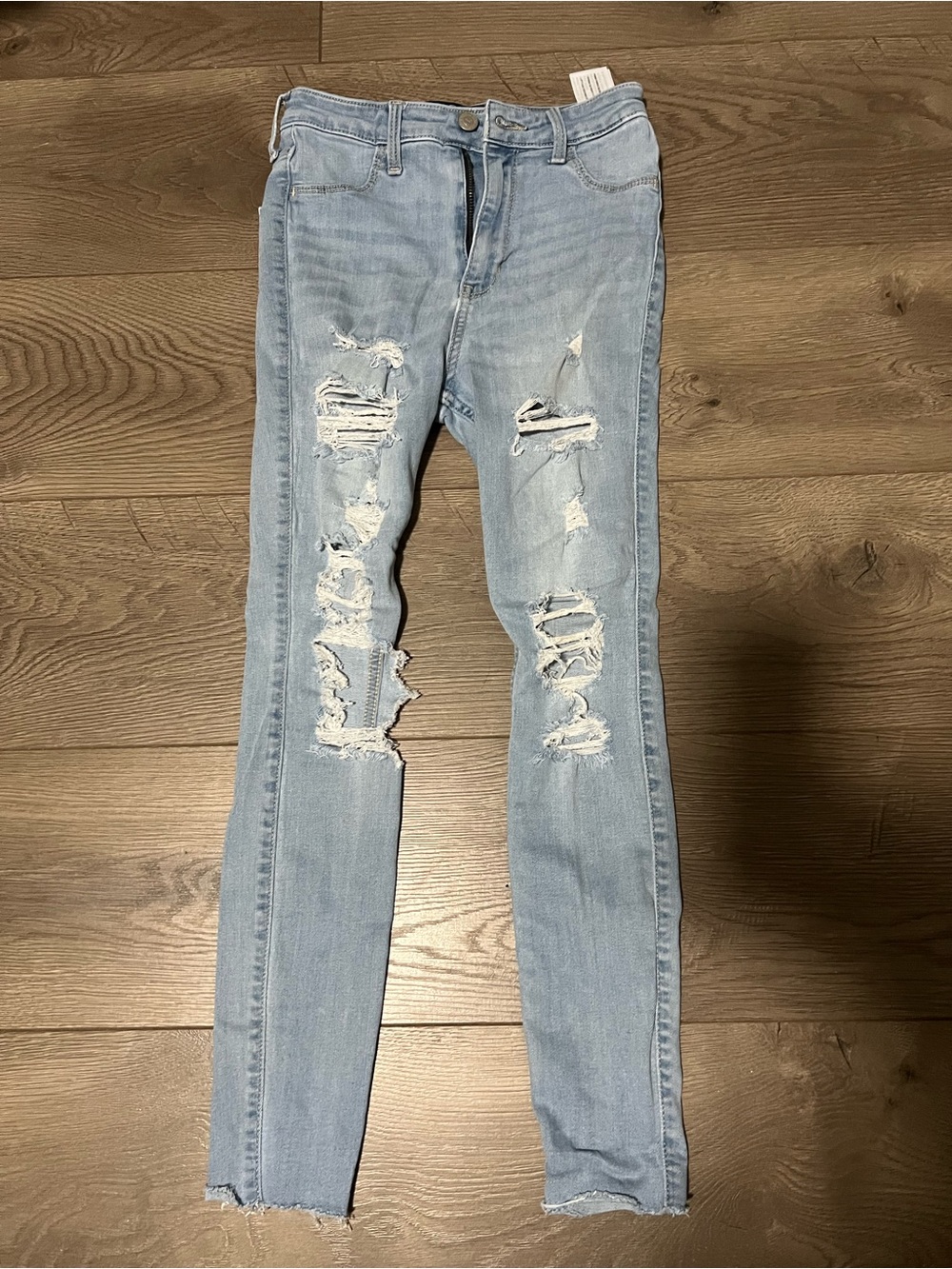 Hollister Light Wash Distressed Skinny Jeans